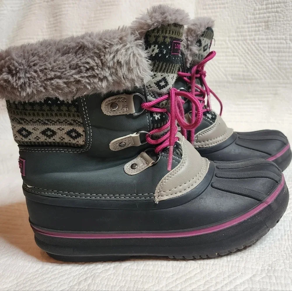 LONDON FOG Girls Tottenham Cold Weather‎ Warm Lined Snow Boot Size 4